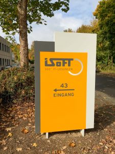 Außenschild i-SOFT GmbH